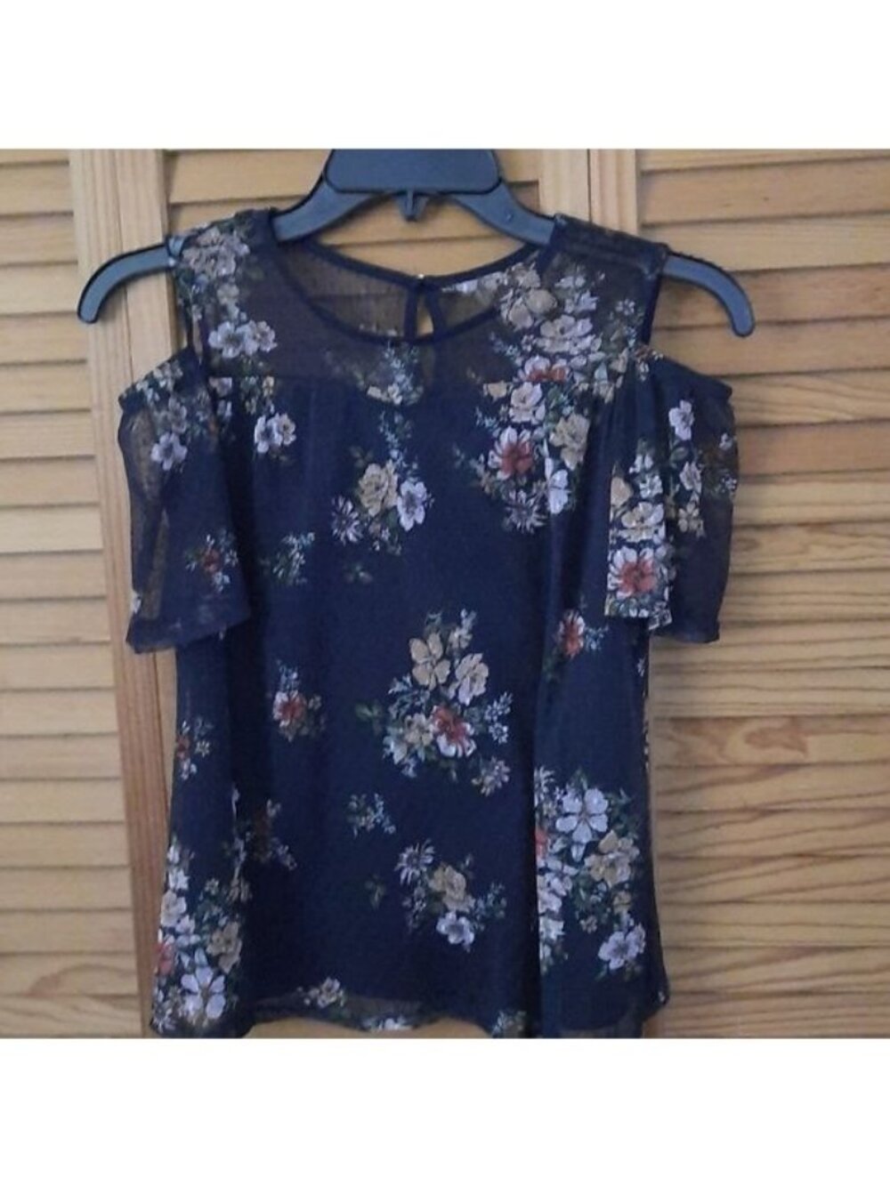 By & By Girl Cold Shoulder Floral Tunic Size L 14